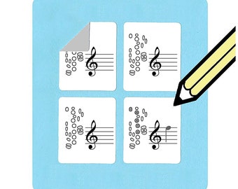 Saxophone Fingering and Staff Stickers (120 handy stickers) Great for beginners and teachers! FREE SHIPPING