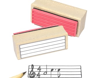Blank Staff Rubber Stamp -    A great teacher and student aid. ( Musician, Music, Woodwind)