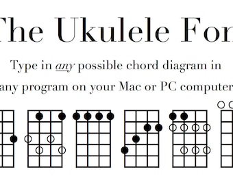 Uke Fingering and Chord Diagram Font - Notate Ukulele diagrams on a PC or Mac. (Free Shipping) Ukelele