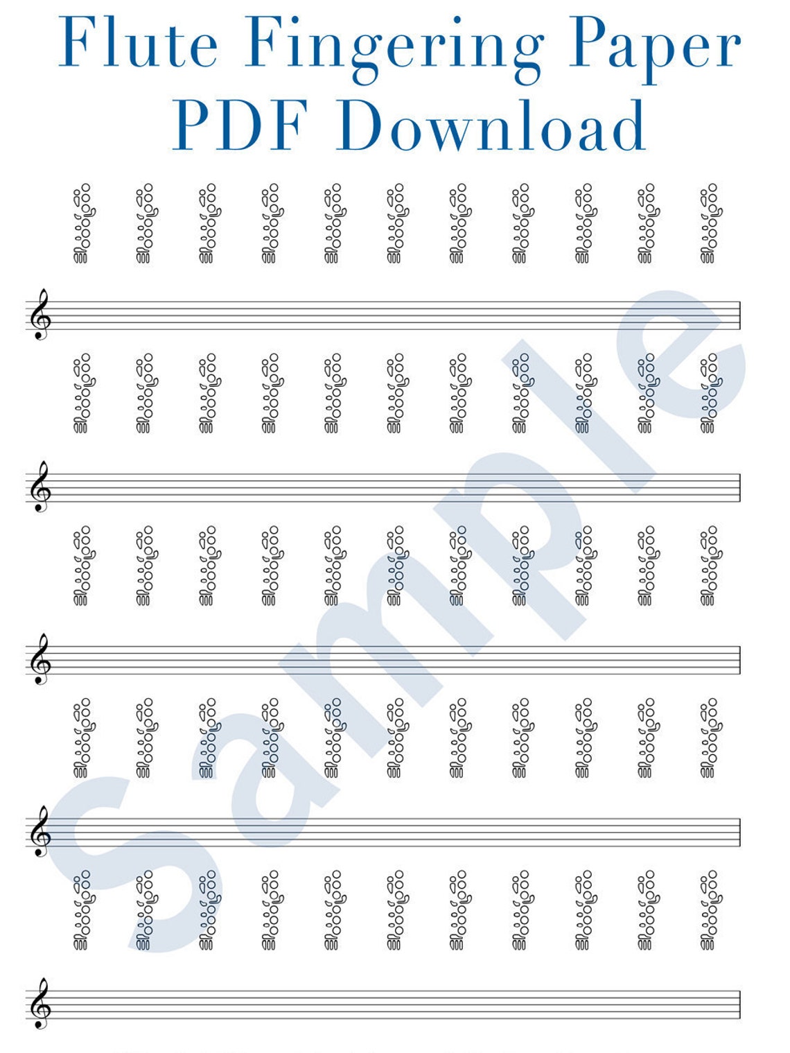 Paper Instruments Flute Flute Fingering Paper: Download and Printable PDF - Great for Flautists ...