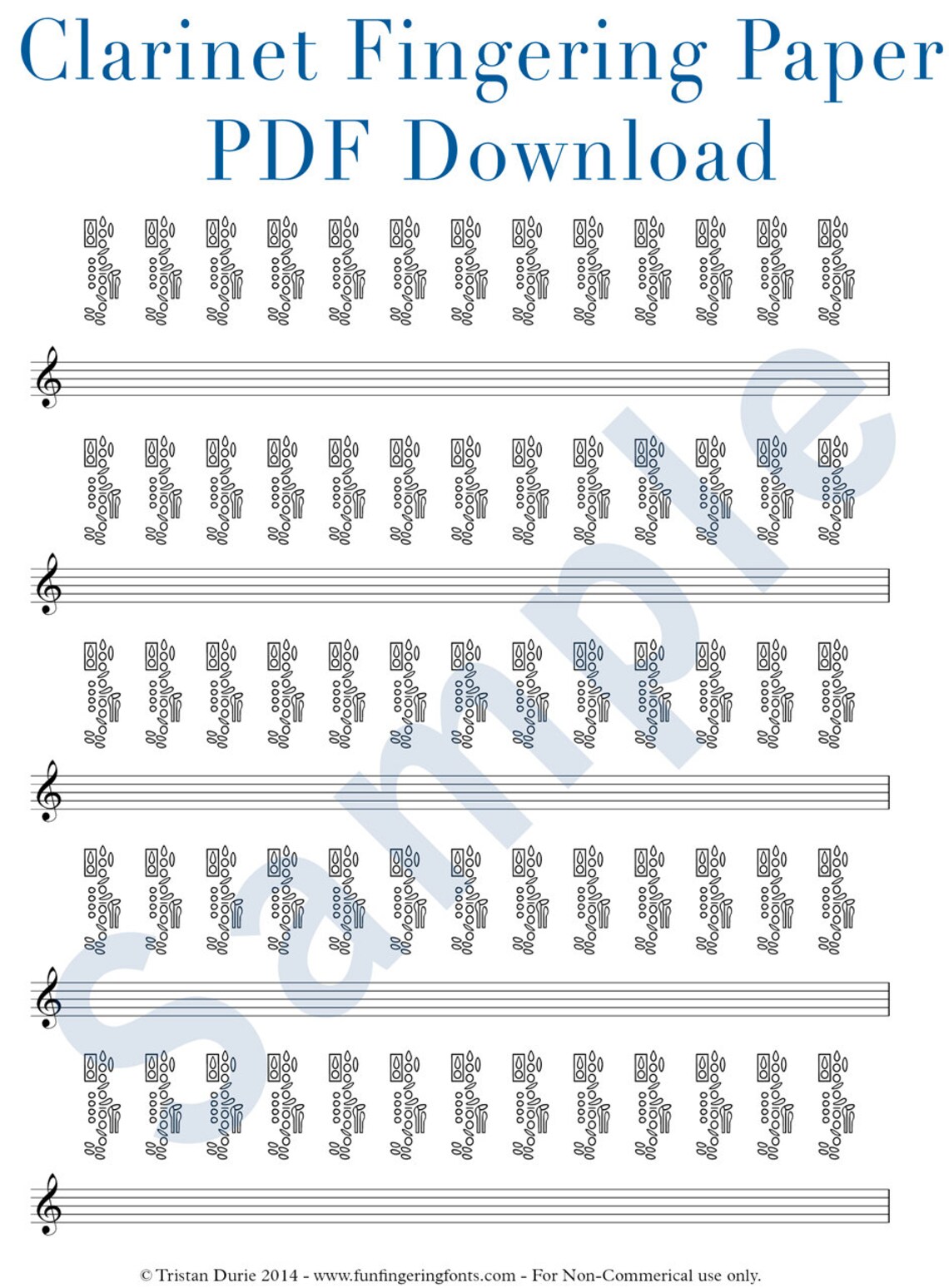 Clarinet Fingering Paper: Download and Printable PDF - Great for ...