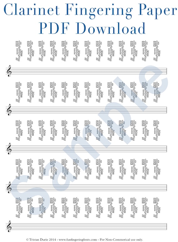 Printable Clarinet Finger Chart