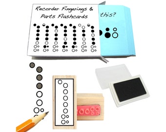 Recorder Student Gift Pack (Flashcards, Fingering Rubber Stamp & Pad!)