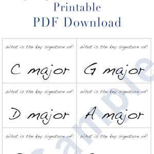 Flashcards de assinatura principal: PDF para download e impressão Ótimo para professores de música. 30 cartas!