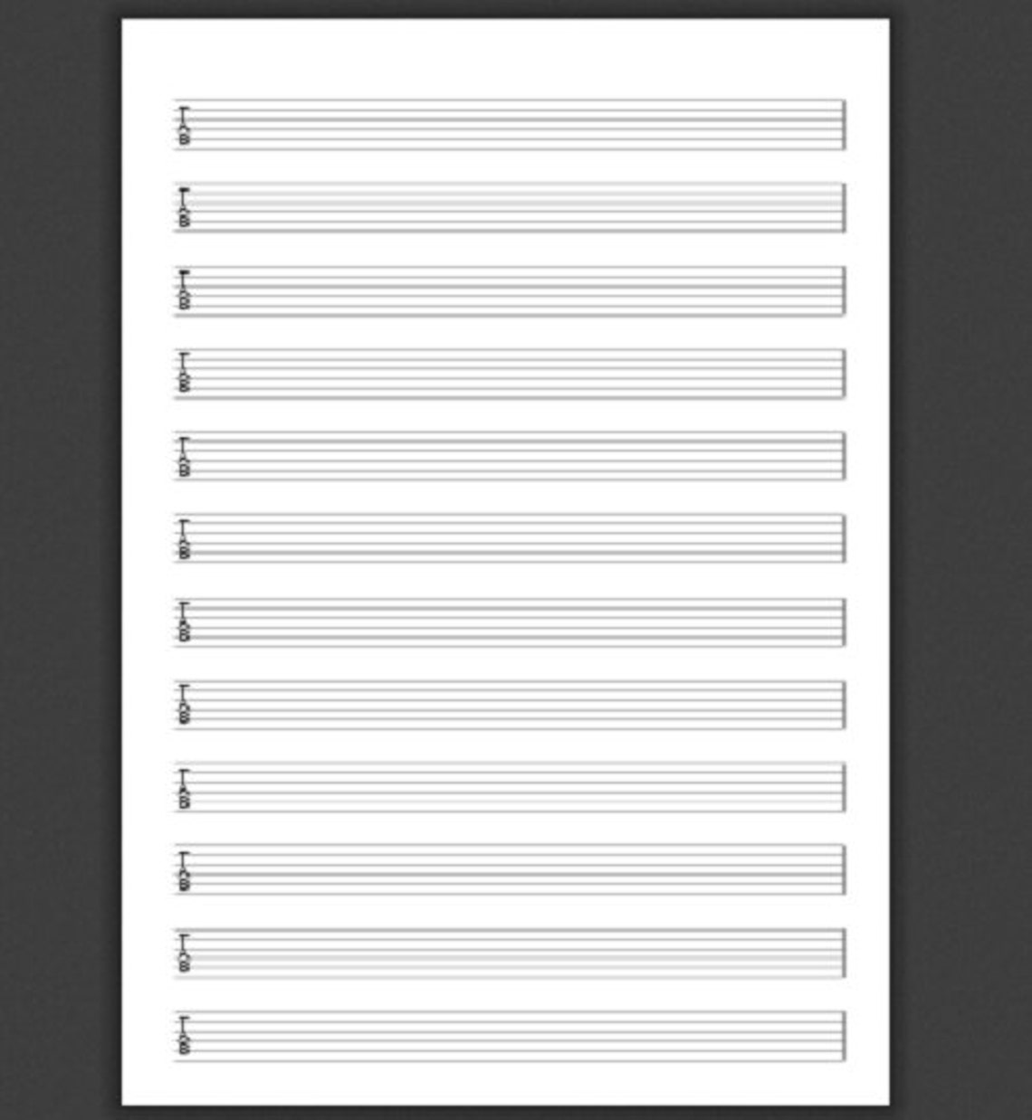 A4 Guitar Tablature Paper Download and Printable PDF Great Etsy Israel
