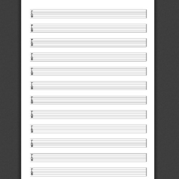 A4 Guitar Tablature Paper : Download and Printable PDF Great for music teachers. 12 lines