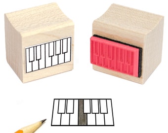 Mini Piano Diagram and Music Theory Rubber Stamp -    A great teacher and student aid. (Keyboard, Musician, Music, Woodwind)