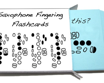 Saxophone Fingering Flashcards - Brand new item. -    A great teacher and student aid. ( Musician, Music, Woodwind)