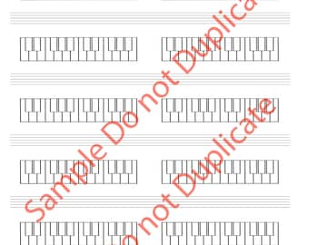 Two Octave Piano Teacher Keyboard Diagram Paper: Download and Printable PDF - Great for learning and teaching Piano