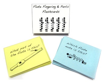 Flute Fingering and Parts  Flashcards - Brand new item.