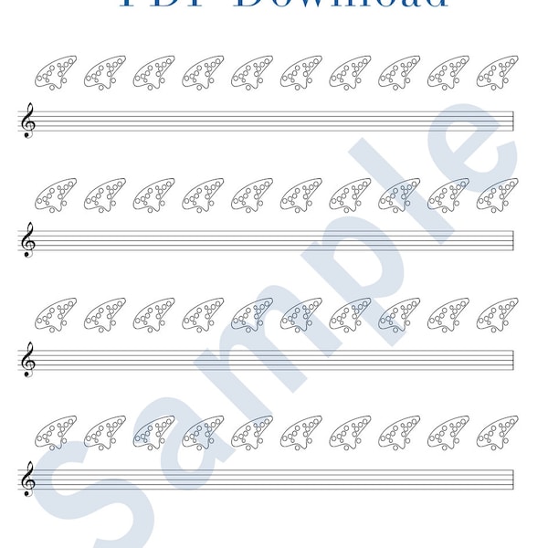 Ocarina Tablature / Fingering Paper: Download and Printable PDF - Great for learning and teaching ocarina