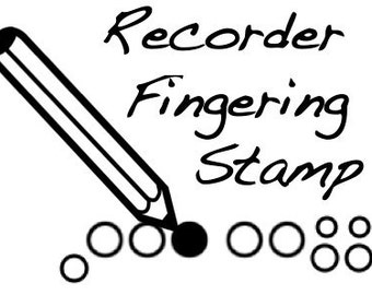 Recorder Fingering Rubber Stamp - Fun for kids!