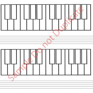 Jumbo Piano Lärare Keyboard Diagram Papper LANDSCAPE: Ladda ner och utskrivbar PDF - Perfekt för att lära sig och undervisa i piano