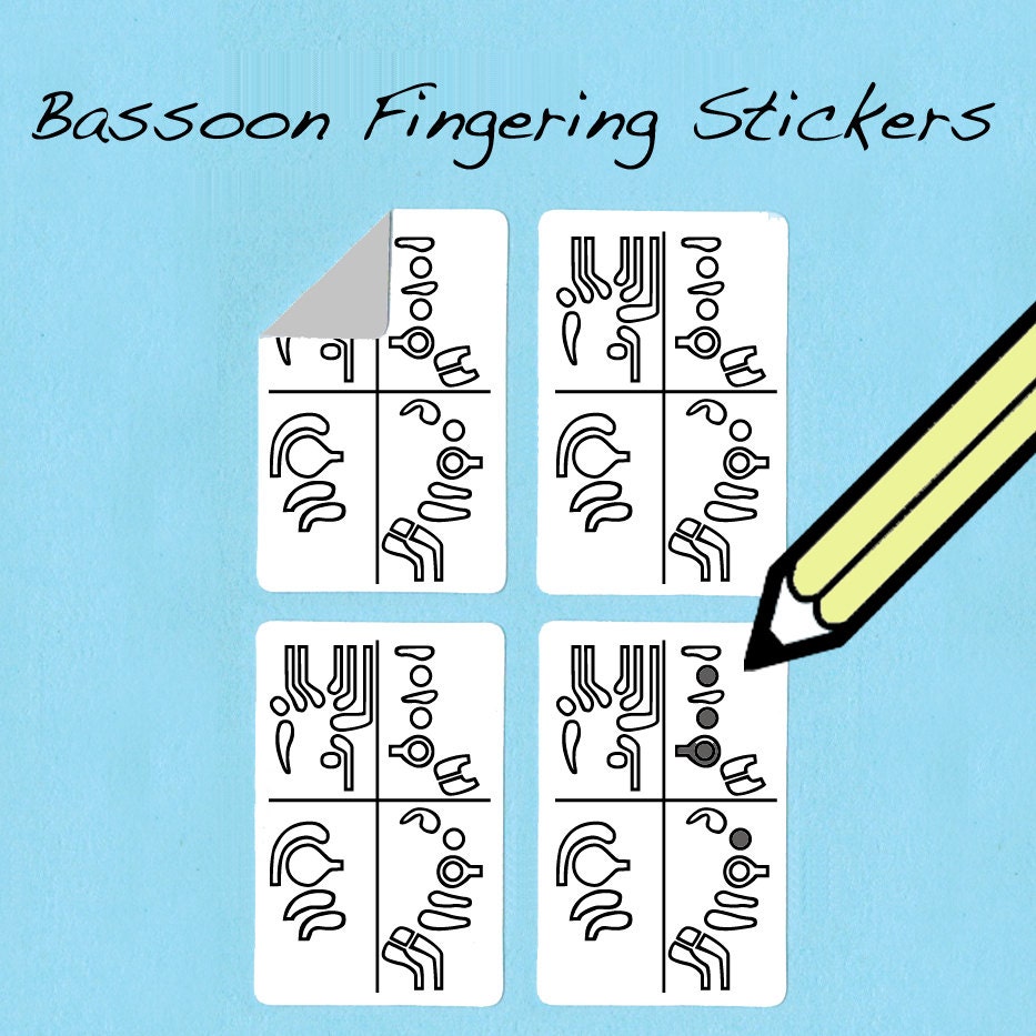 Bassoon Fingering Diagram Stickers (156 Sticker Pack) - Etsy