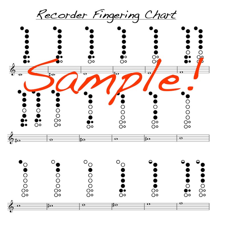 Mini Recorder Fingering Chart Double Sided Laminated Chart Etsy Mini Recorder Fingering Chart Double Sided Laminated Chart Etsy