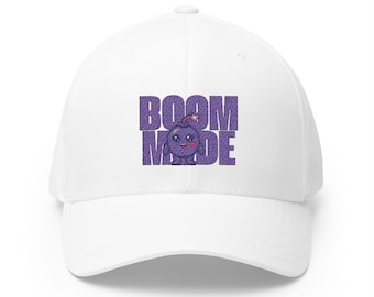 Boom Made purple glitter bear cap | Embroidered structured hat