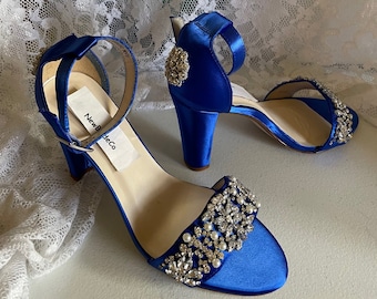 Wedding Shoes Royal Blue Shoe Dye Low Heel Royal Blue And Silver