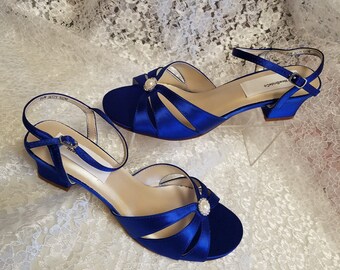 royal blue short heels