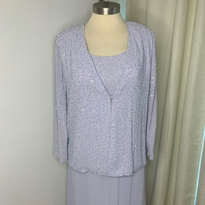 Size 20 Dress Hyacinth Lilac Vintage by Caterina,Mother of The Bride Dress, 2 piece Formal Dress with Beaded Jacket,Purple Anniversary Dress