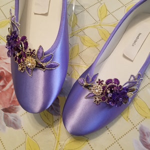 PURPLE Wedding FLATS With Purple and Gold Accents,purple Flat Shoes ...