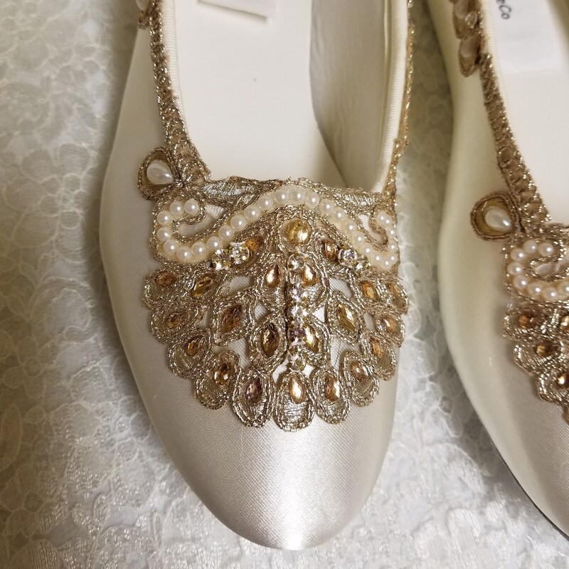 champagne ballet flats