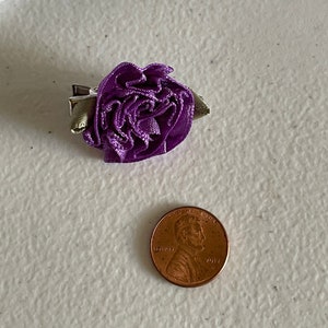 2 hair clip purple flowers Bridesmaid hair,hair lavender flower,Satin Purple FLOWERs on alligator pins,flower lavender girls flower pins,