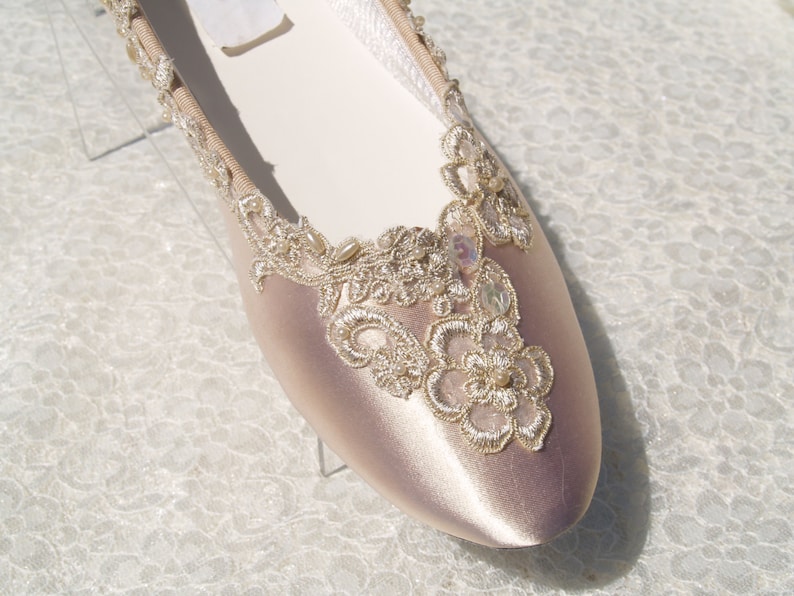 champagne color flat shoes