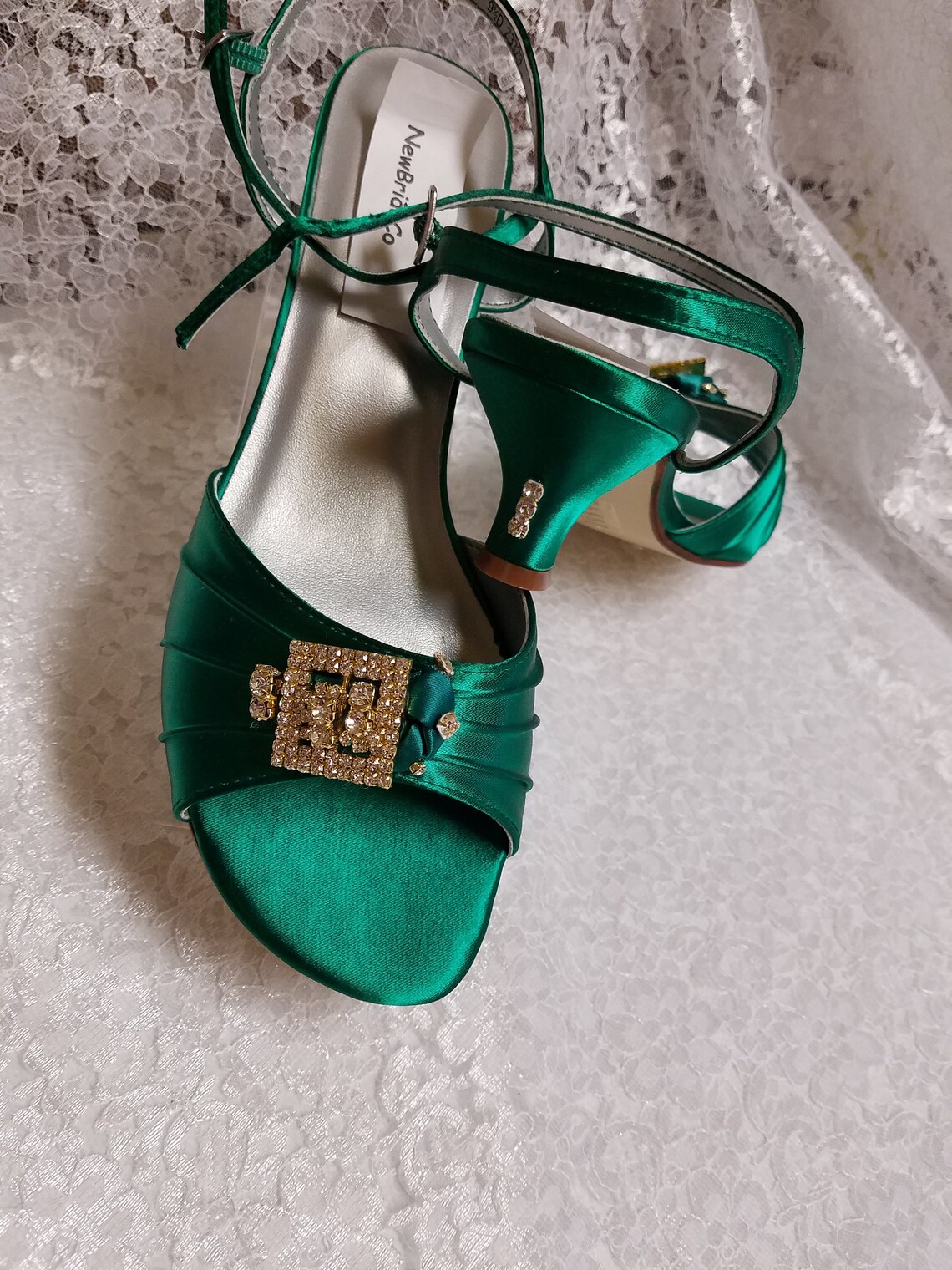 emerald green low heel shoes