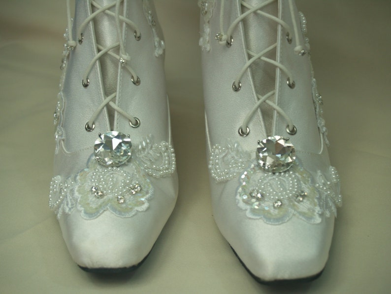 white victorian boots wedding