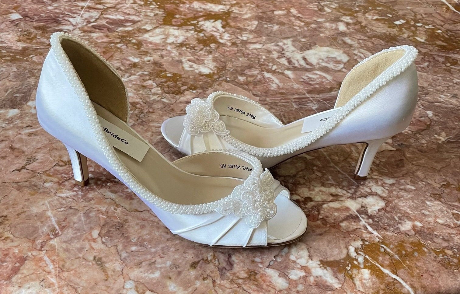 White high heels shop with diamonds