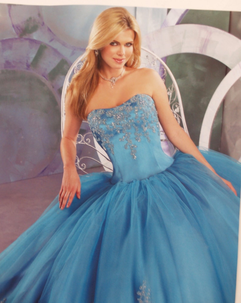 Turquoise Beaded Strapless Dress