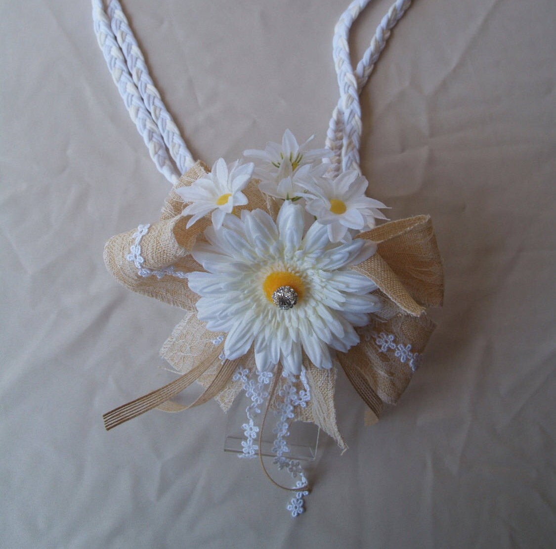 Rustic Daisy Lasso Rope Style White Sunflower Weddinglazo De Etsy