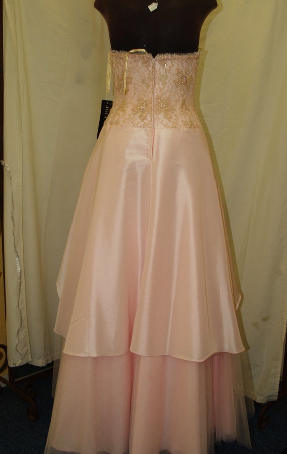 Prom Vintage Dress Pink, strapless dress beaded b… - image 5