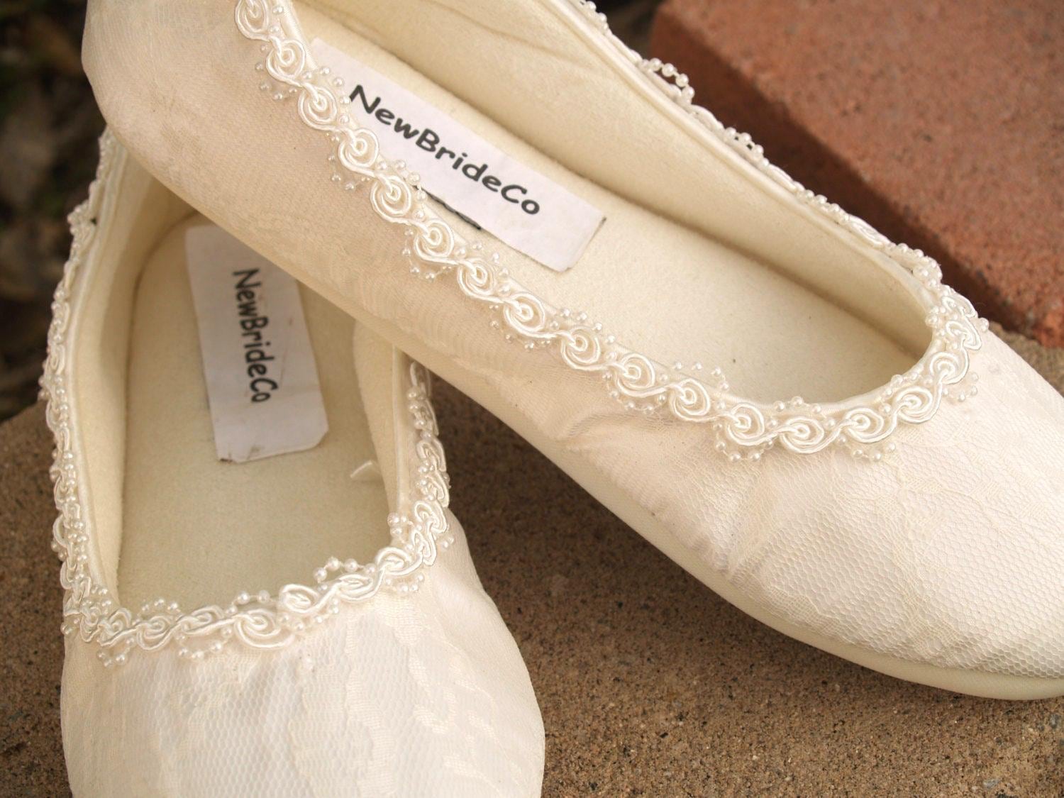 Ivory Lace Ballet Slippers