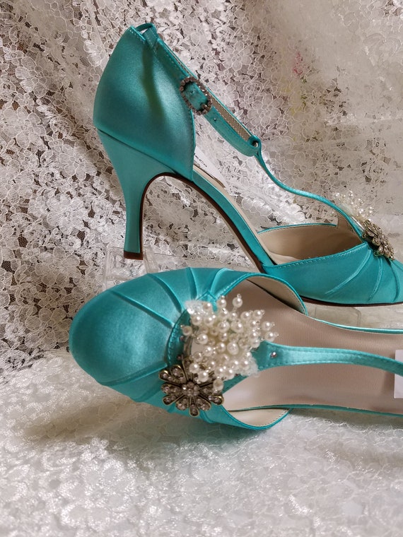 aqua blue heels