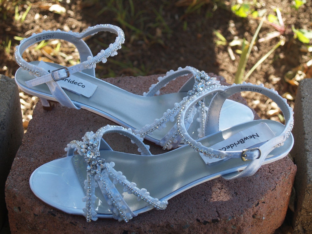 New Wedding shoes Andie low heel size 6 White or Ivory | Kitten heel shoes,  Low heels, White wedding shoes