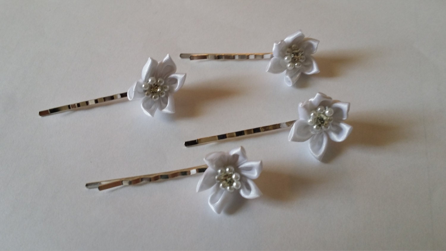 Two White Ivory hair flowers, hair embellishment Bridesmaid,Two flowergirl flower hair pin, Beach Destination, Evening, Daytime Wedding Chic