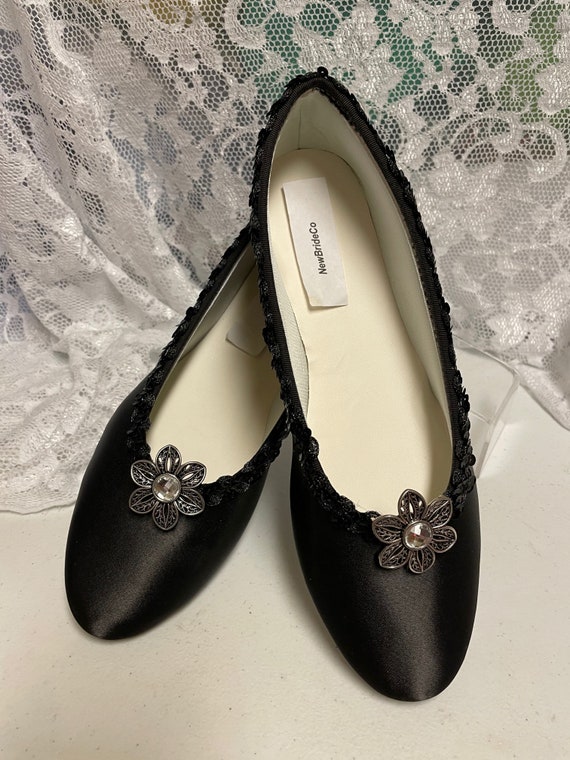 flat black wedding shoes