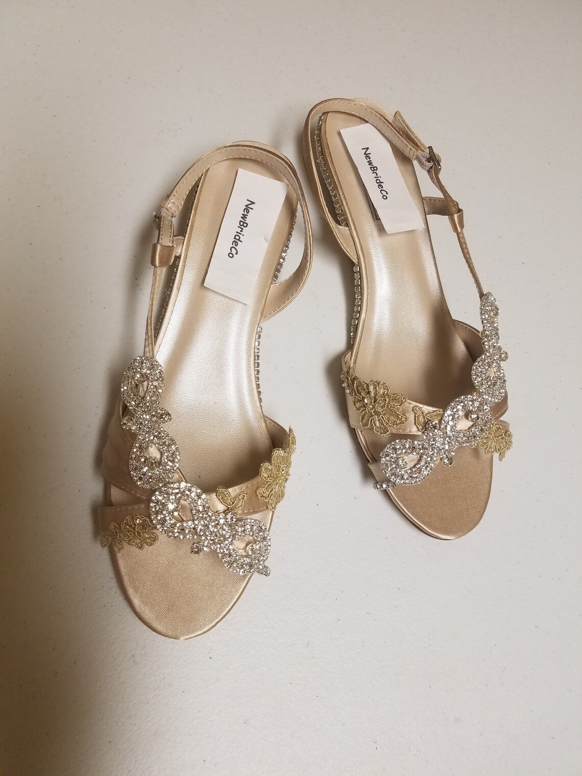 champagne wedge shoes