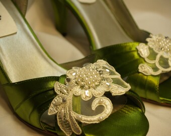 Olive green store wedding shoes