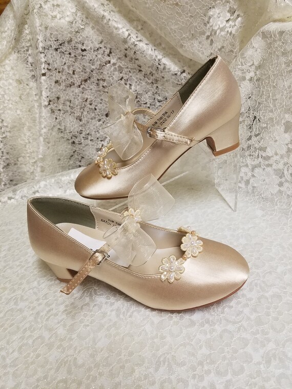 little girl champagne shoes