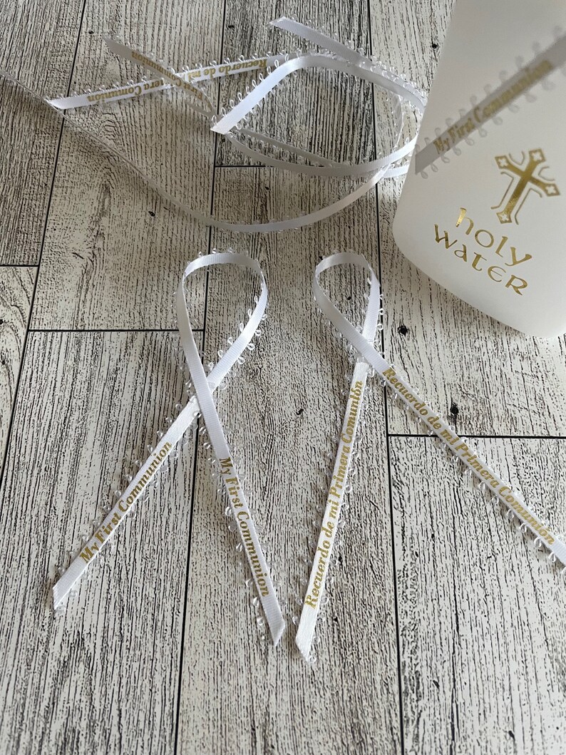 Communion Party Favor Ribbons: White & Gold, 'my First Communion' - Etsy