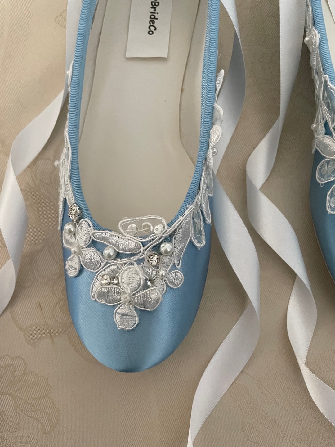 Ballet Flats Turquoise Prom Shoes Brides Ballerina Style BLUE Flat