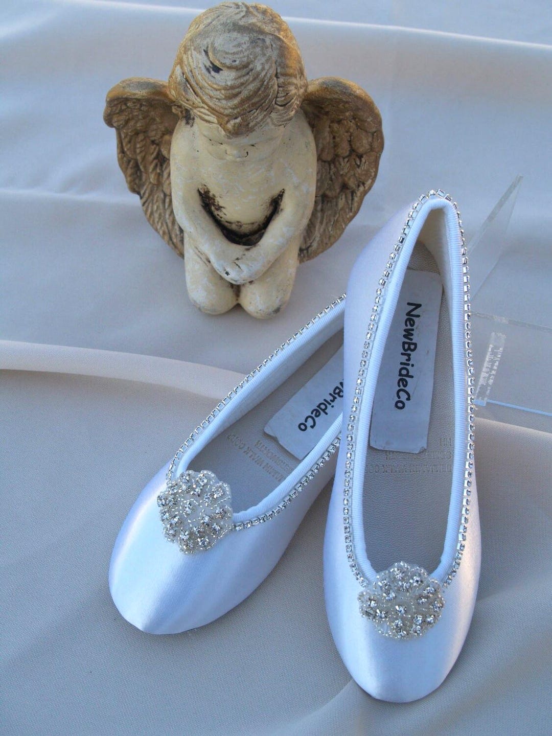 Buy Communion Shoes, Flower Girls Shoes Crystals Flower Satin