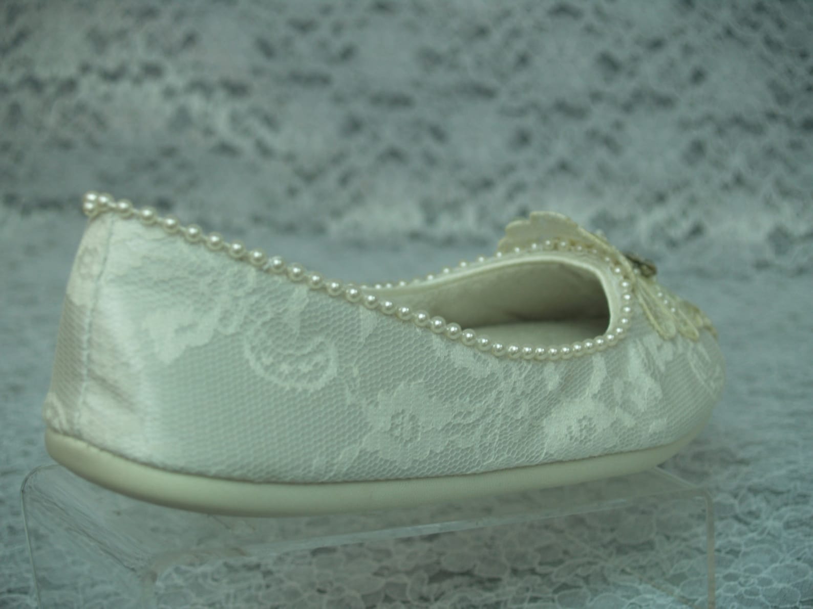 wedding ivory flats vegan shoes size 5, bridal comfortable slipper, cushioned ballet slipper, art deco nouveau, old hollywood gl