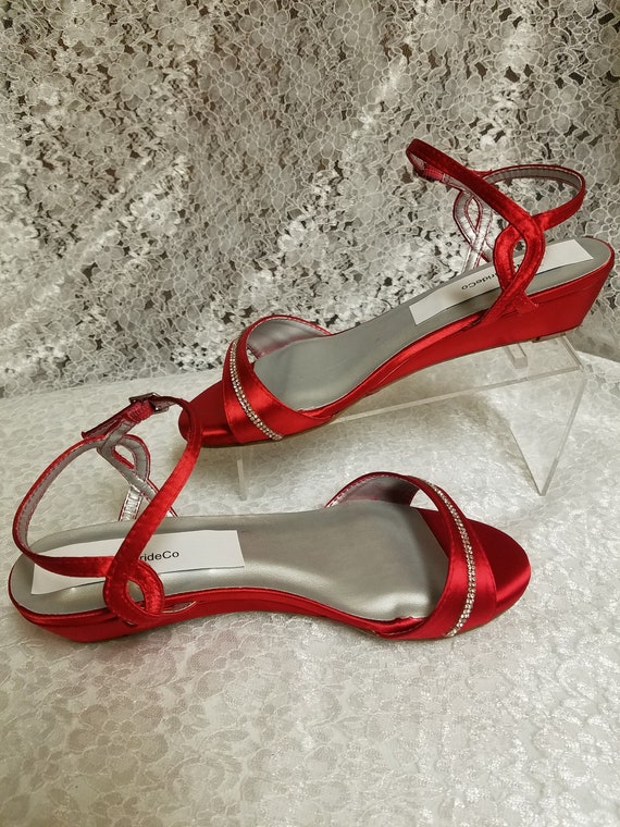 Zapatos rojos cuña de 1 pulgada zapatos de cuña de - Etsy México