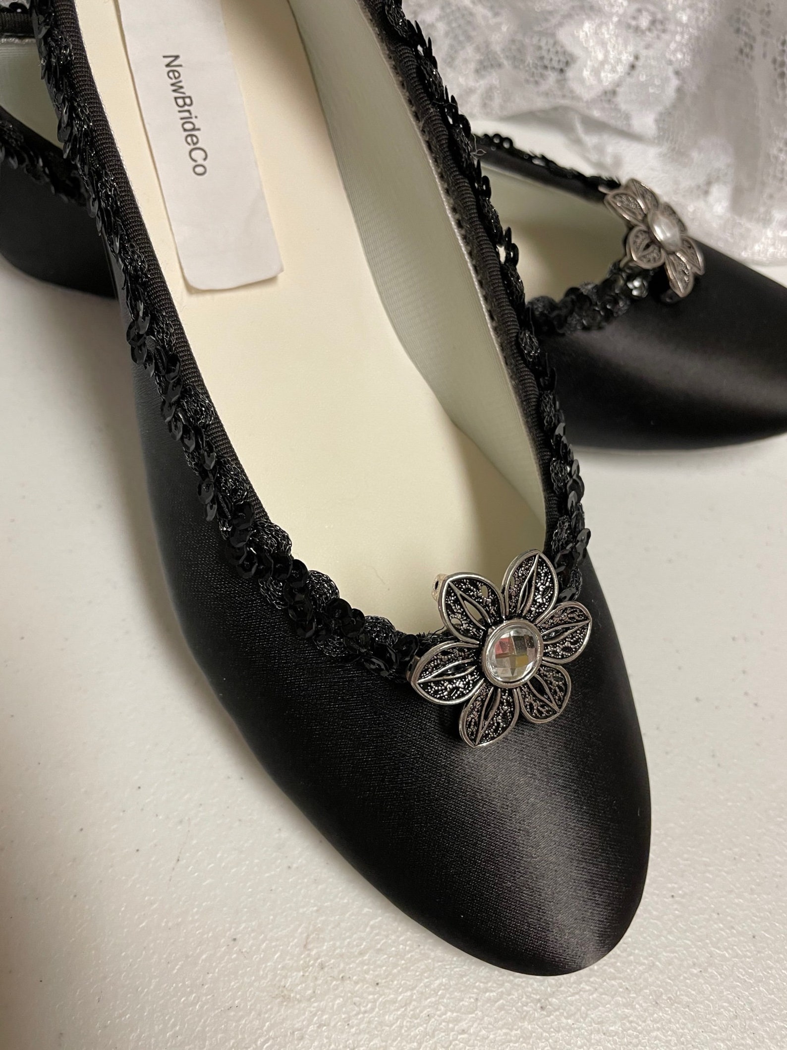 dressy black flats for wedding