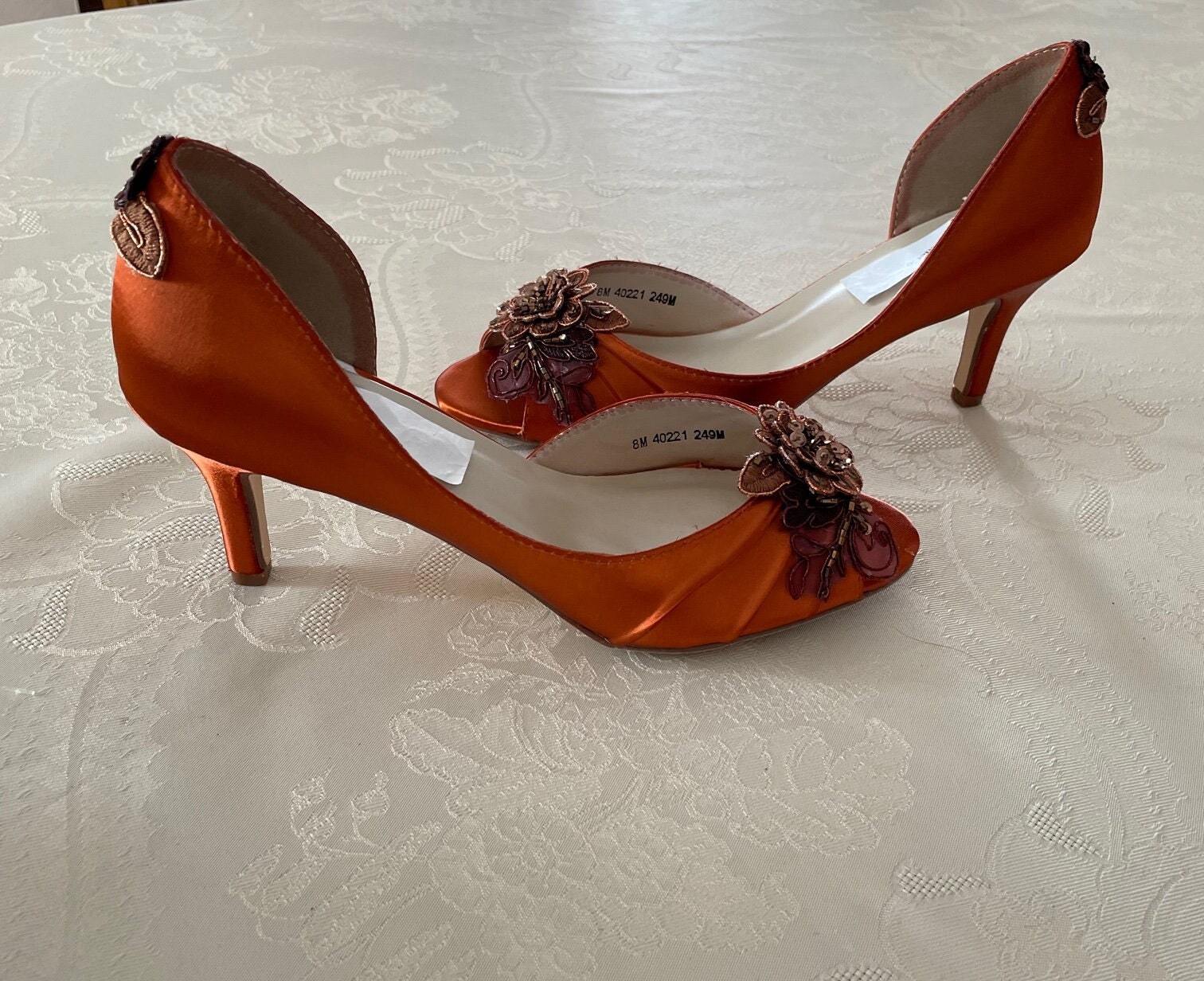 Burnt Orange Velvet Block Heels, Women Wedding Shoes, Bridesmaids Pumps,  Holiday Shoes, cassie - Etsy