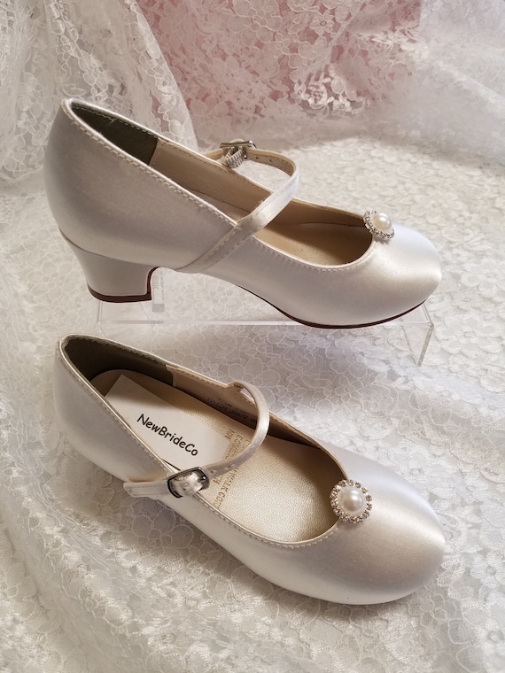 Zapatos de vestir blancos para niñas, zapatos de vestir para niñas, zapatos  de vestir para niñas, zapatos de niña de las flores, zapatos de tacón alto