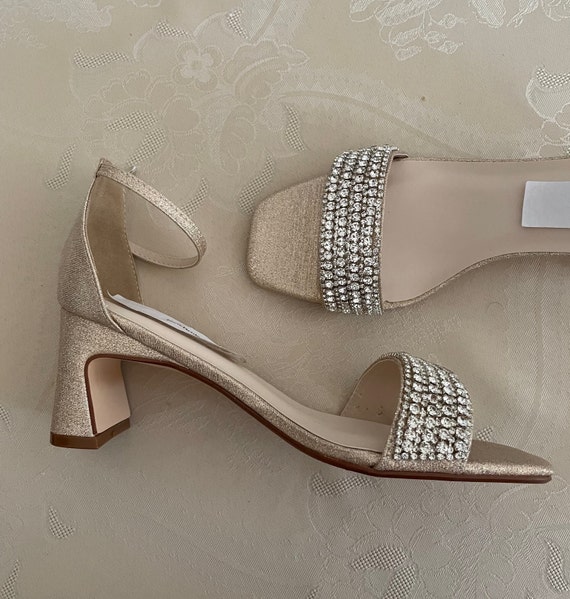Champagne mid heels hotsell